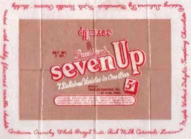 Pearson's Candy Company Seven Up Candy Bar Wrapper