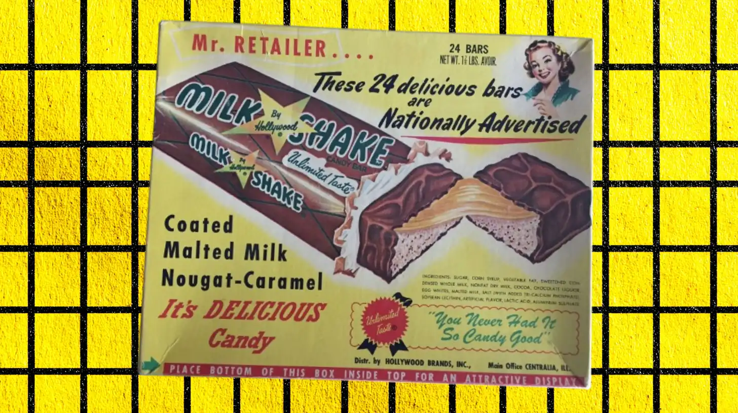 Hollywood Candy Company Original Milk Shake Candy Bar Box
