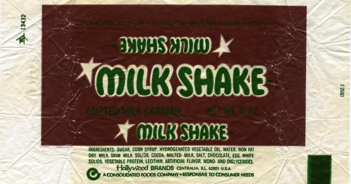 Hollywood Candy Company Milk Shake Bar Wrapper