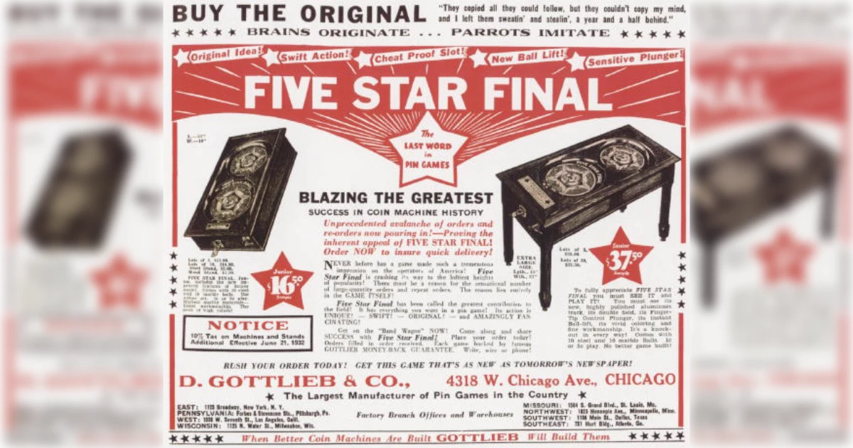 D. Gottlieb & Co. Five Star Final