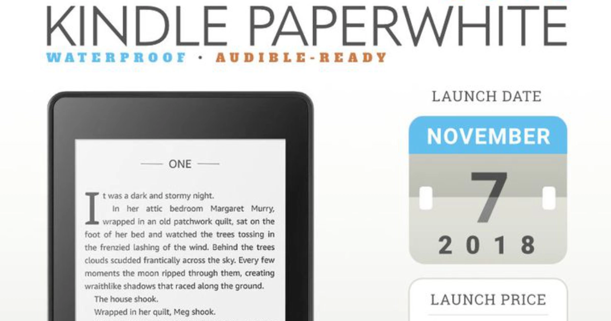 Water Proof. Audible. Ready. Kindle