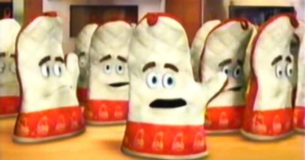 Arby S Oven Mitt Mascot In An Ad